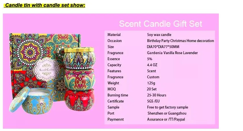 Tin Tinplate Fragrance Gift Box Aromatherapy Candle Can